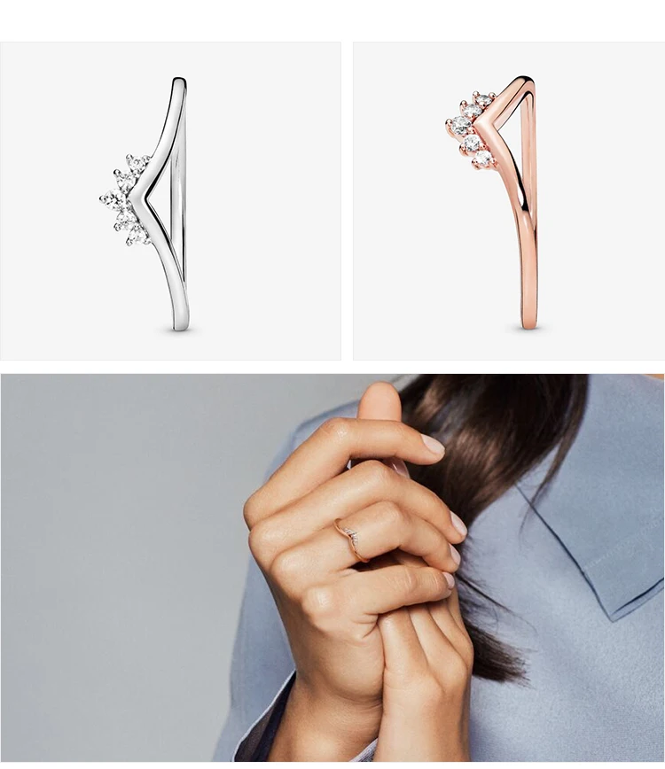Modian Горячее предложение 925 пробы серебряные сверкающие штабелируемые кольца на палец для женщин модные оригинальные украшения на Рождество