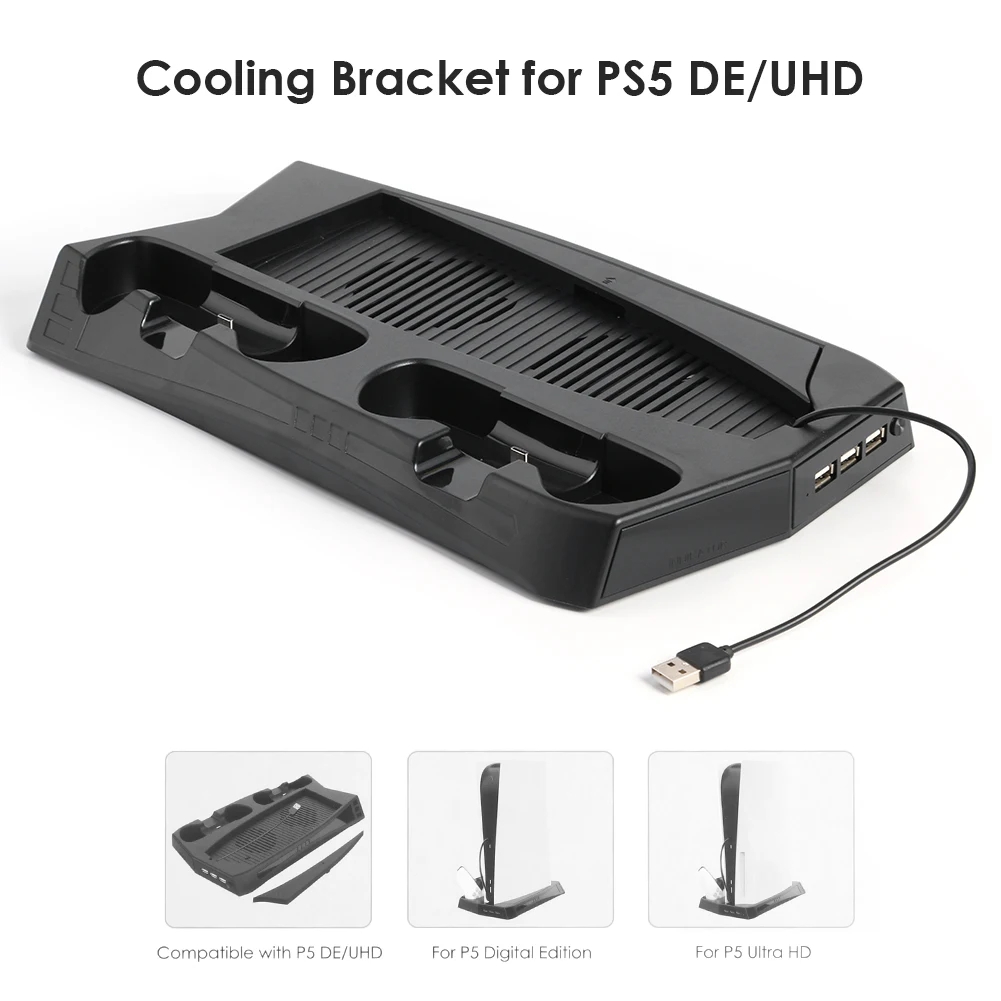 For PS5 Vertical Stand with Cooling Fan Dual Controller Charger Console  Charging Station Fan Cooler For SONY Playstation 5|Stands| - AliExpress