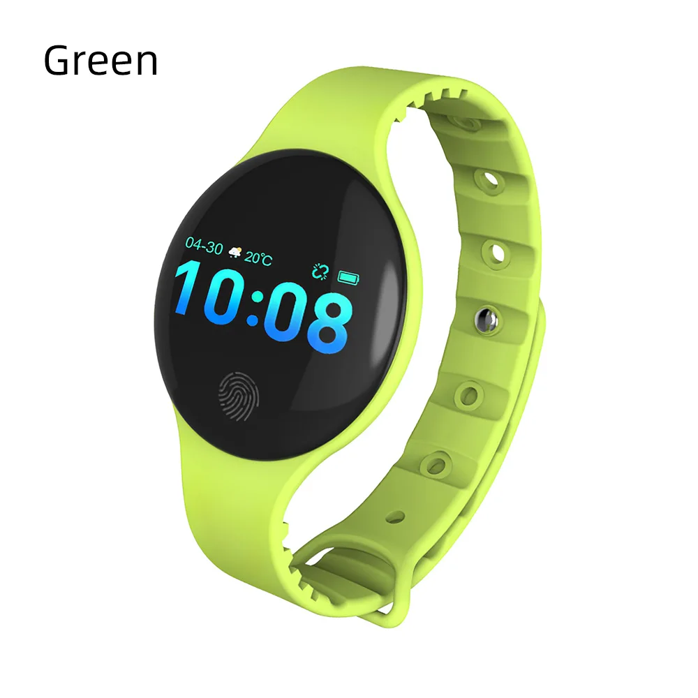 Green Смарт-часы с мультяшным узором, браслет с шагомером, браслет с погодой, силиконовый спортивный браслет с напоминанием, gps сенсорный экран - Цвет: Green