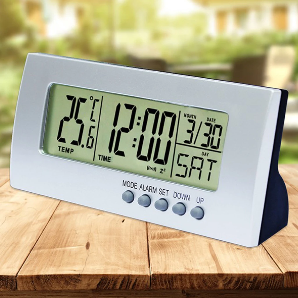 Настольный будильник с термометром для дома и офиса 12 ч/23 ч ° C/° F | Дом сад