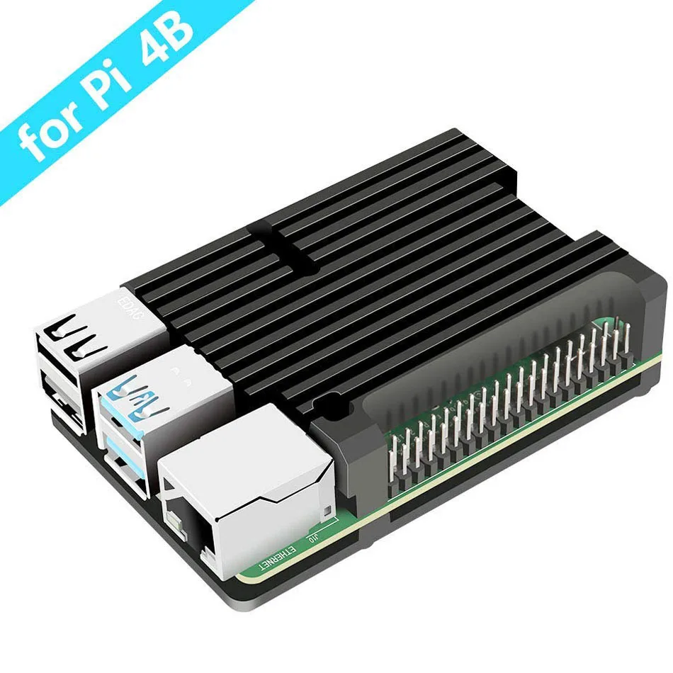 Чехол для Raspberry Pi 4 Model B алюминиевый защитный корпус из Пассивного Охлаждения и