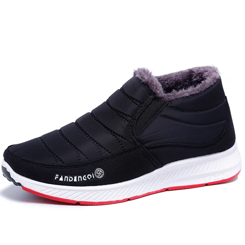 Black2 Women Winter Warm Ankle Boots Women's Classic Plush Furry Slip On Shoes Woman Soft Casual Ladies Flat Short Boots Female - Цвет: Black2