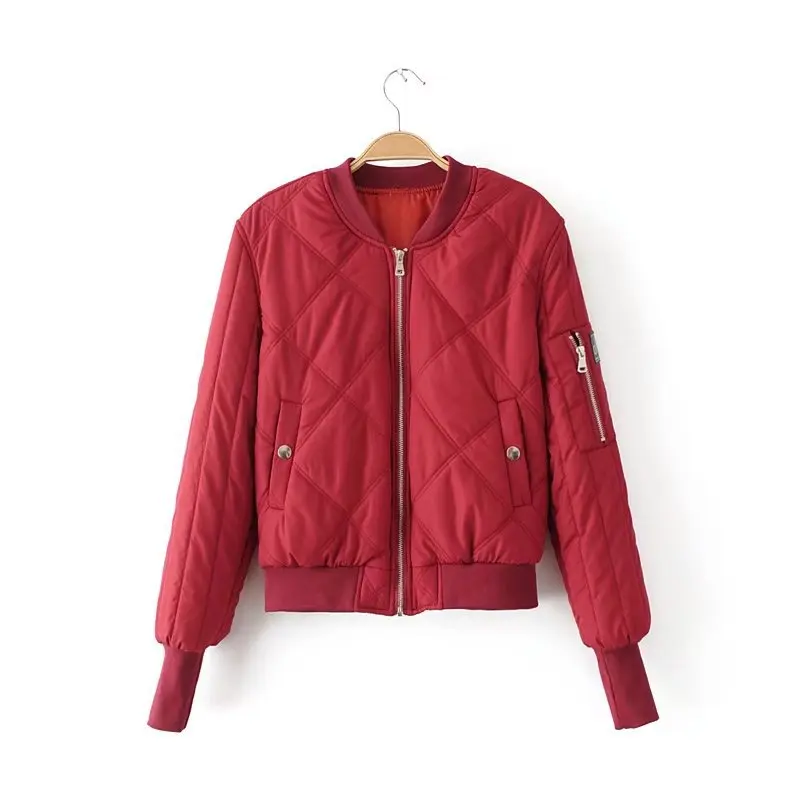 

Western Style Autumn And Winter New Style Quilted Casual Versatile Thin Flight Jacket Cotton Overcoat WOMEN'S Dress F16-7991