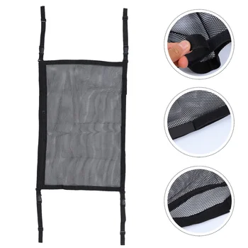

1Pc Car Roof Fishing Rod Rack Storage Bag Multipurpose Foldable Thickened Car Ceiling Cargo Net Car Ceiling Storage Net for Auto