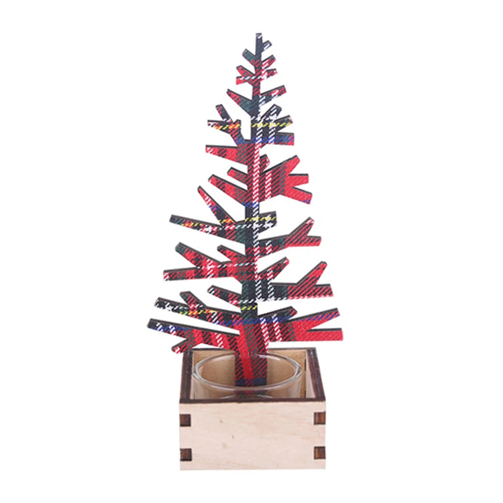 Рождественская елка в форме лося, деревянный подсвечник, Рождественская коллекция для дома, вечерние украшения, детский подарок, аксессуары для свечей