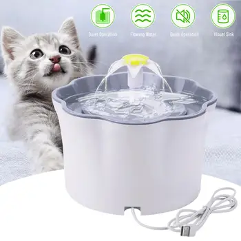 

2.6L Automatic Cat Water Fountain LED Electric Mute Water Feeder USB Dog Pet Drinker Bowl Pet Drinking Dispenser for Cat Dog