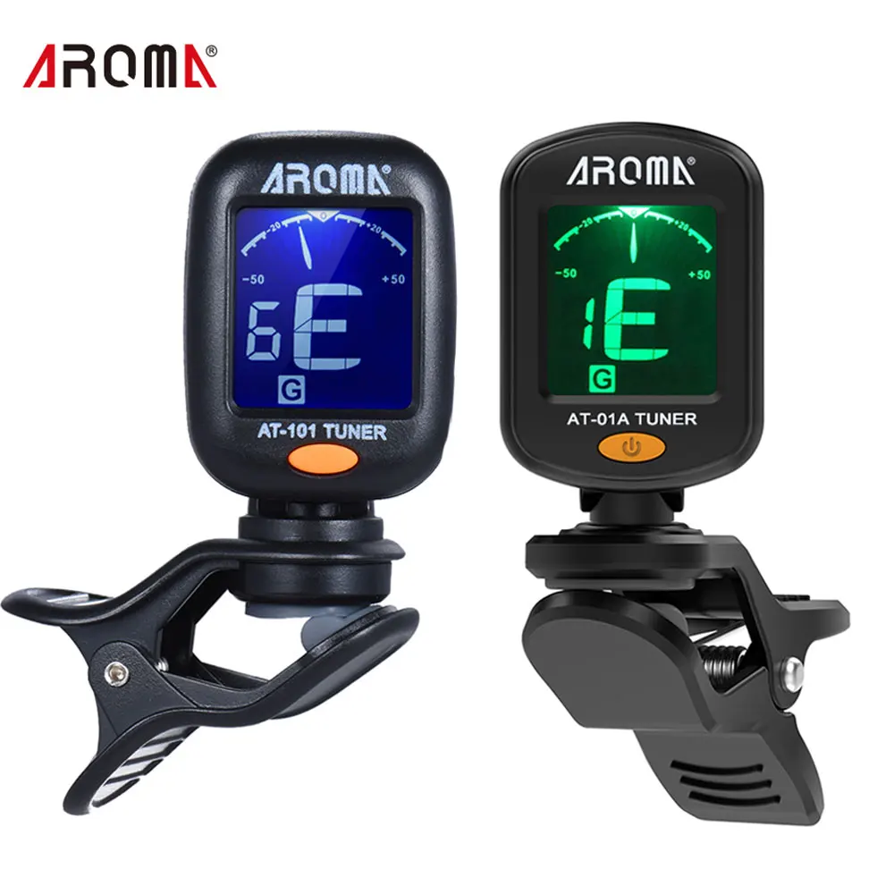 

AT-01A/101 Guitar Tuner Rotatable Clip-on Tuner LCD Display for Chromatic Acoustic Guitar Bass Ukulele Guitar Accessories