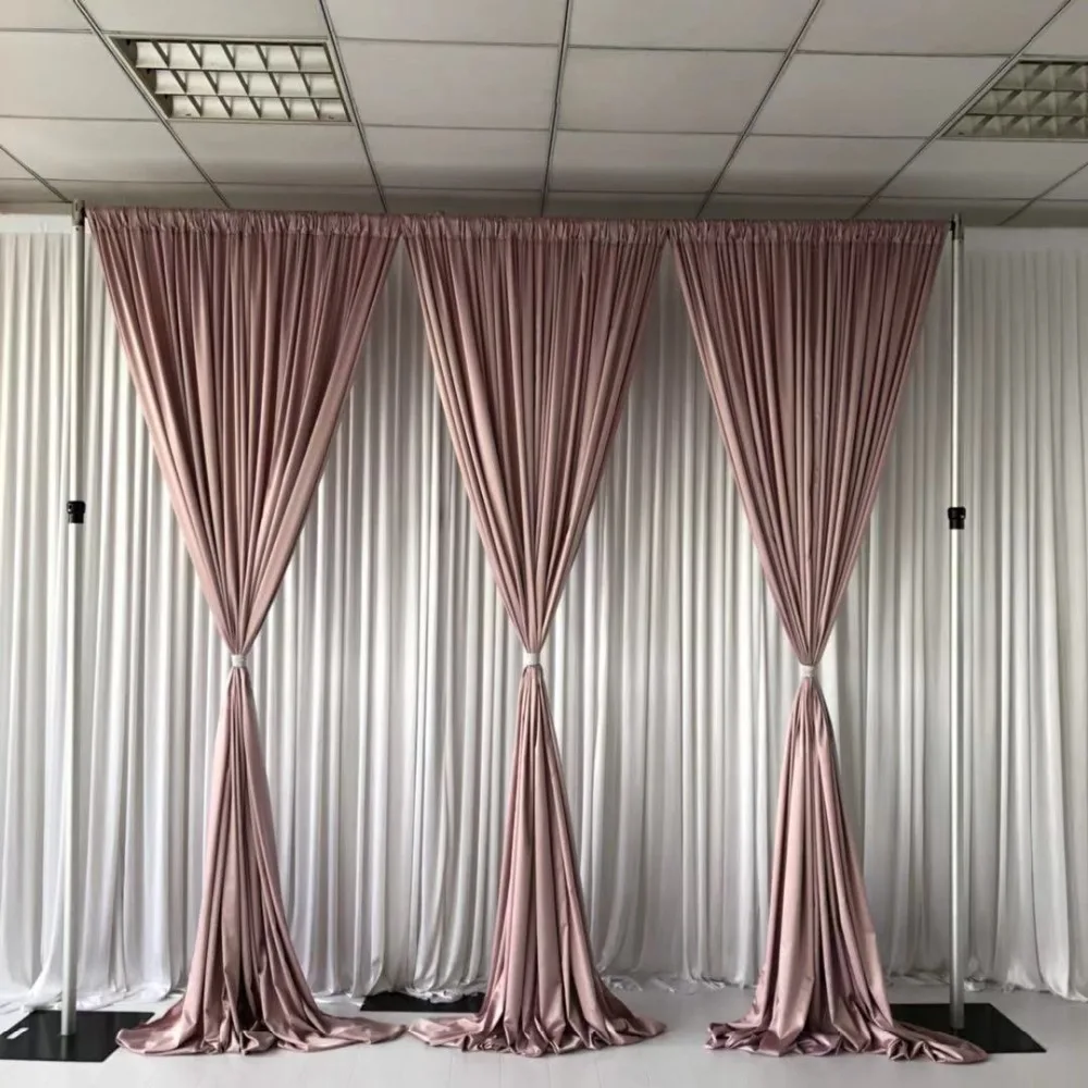 2020 October New Design 3m Hx 6mW Hot Sale white background + Blush Pink Curtain Drape Wedding Backdrop | Дом и сад