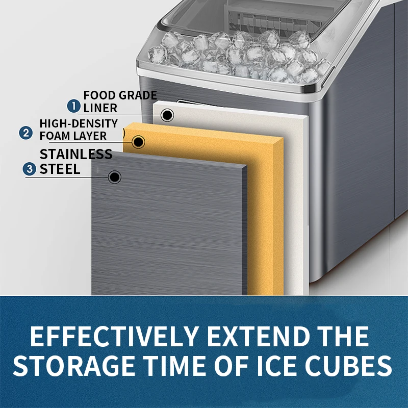 25kg Ice Maker HZB-20G-C/HZB-20F Commercial Milk Tea Shop Small Home Bar Ice Cube Making Machine Quick Ice Maker 220v 4
