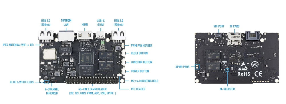 Khadas-placa de desenvolvimento vim1, básica, amlogic s905x,