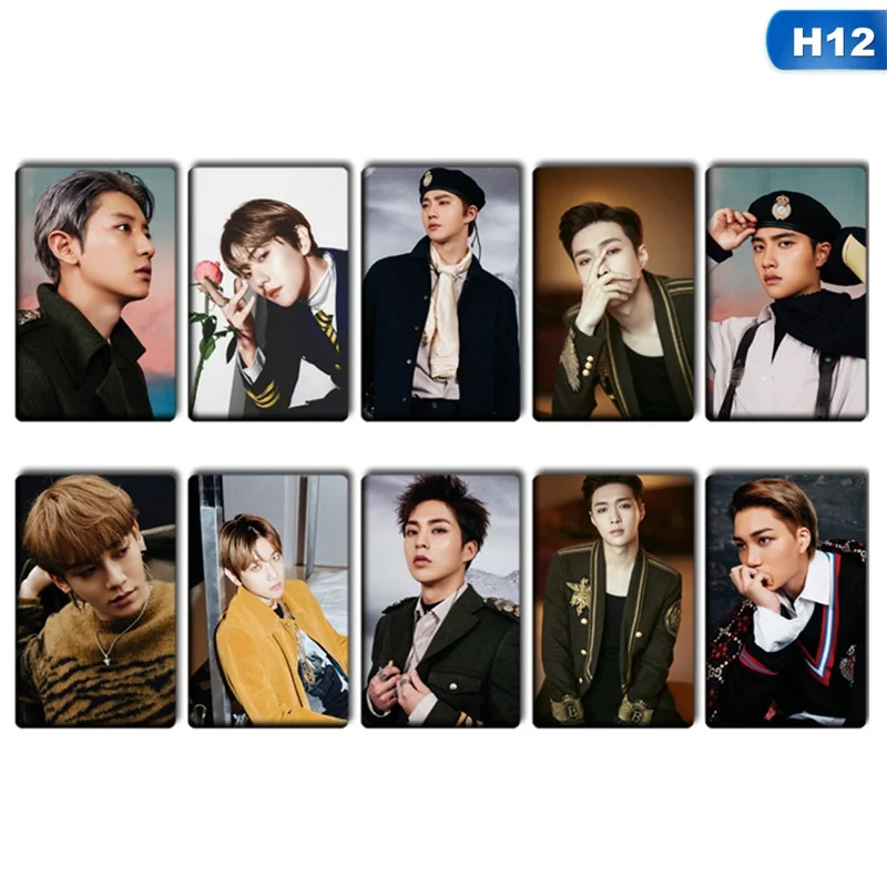 H12 10 шт./компл. Youpop KPOP EXO точные LOTTO Plant 3 EX'ACT альбом самодельные бумажные карты Signature подписи LOMO фото карта Фотокарта - Цвет: H12
