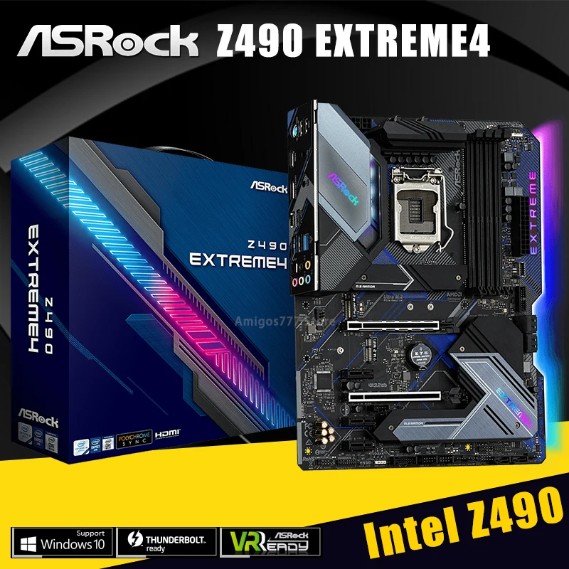 ASRock Z490 Extreme4 Motherboard LGA 1200 Supports DDR4 128GB PCI