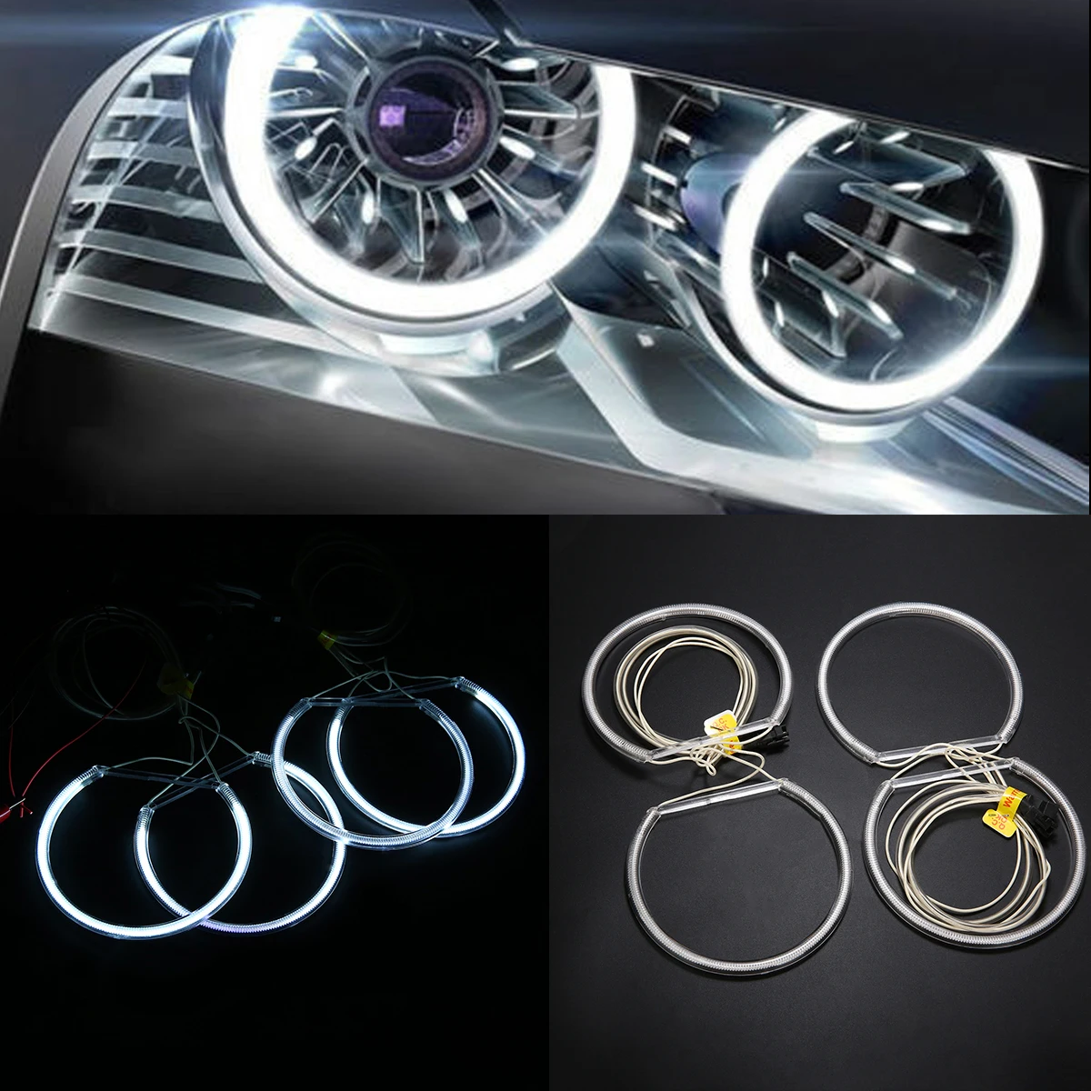 Для BMW 4 шт. автомобильный CCFL COB светодиодный ангельский глаз Halo кольцевой светильник лампа набор поддержка E36 90-00 E38 94-01 E39 95-00 E46 сменный фитинг