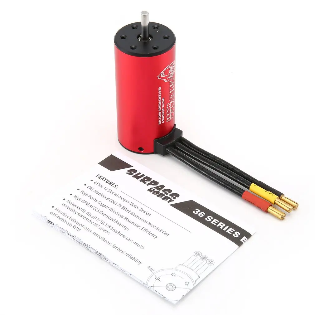 

SURPASSHOBBY KK 3674 2250KV Brushless Motor for GTR/Lexus 2S 1:10 3S 4S 1:8 RC Drift Racing Off-road Car Truck Sensorless