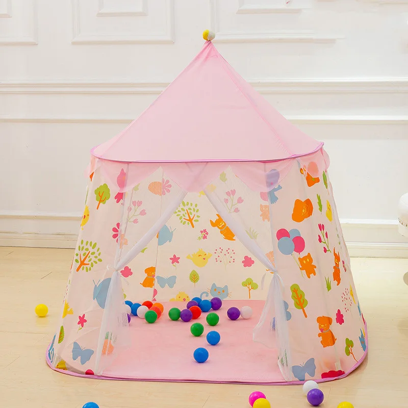 Kid Teepee Tent House For Game Room Decor Kids Outdoor Game Summer Children's Tent Princess Castle Tent  Portable Foldable Gifts 5