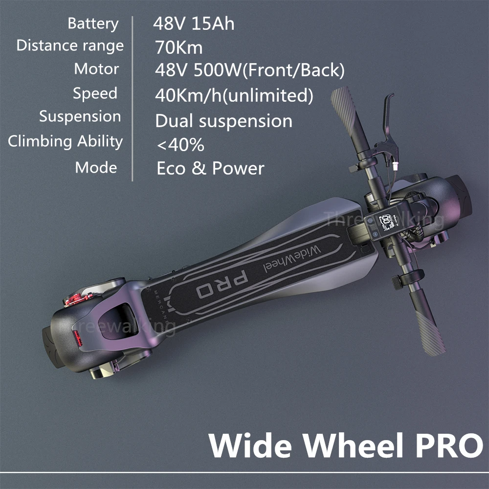 2020 электрический скутер Mercane WideWheel Pro Smart Scooter 48 в 1000 Вт Kickscooter Larga Ruota Doppio Motore scooter Freno