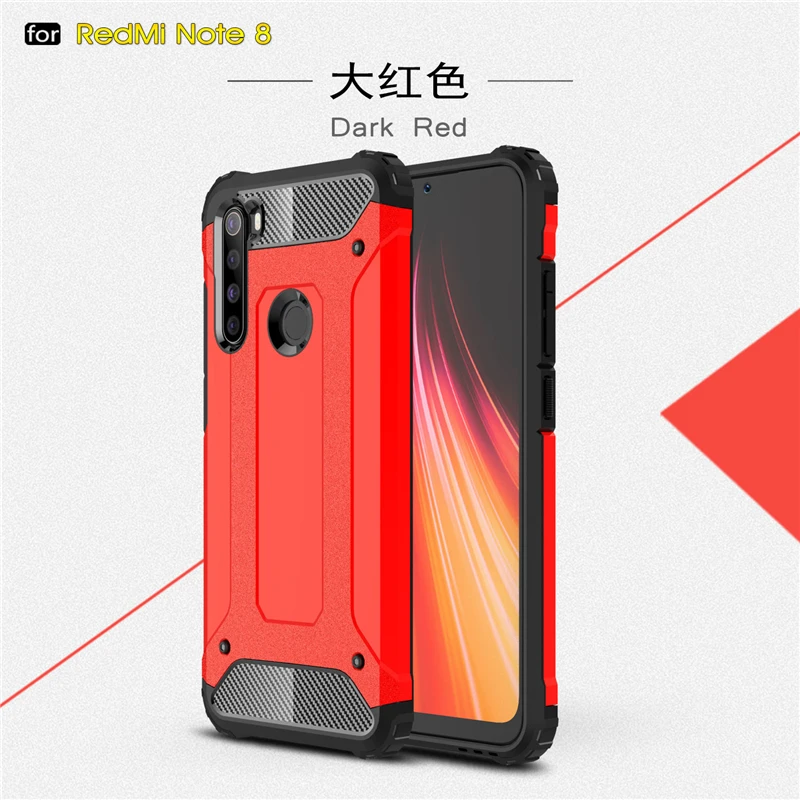 For Xiaomi Redmi Note 8 Case Rubber Armor Shell Coque Hard PC TPU Back Phone Cover For Redmi Note 8 Case for Xiaomi Redmi Note 8