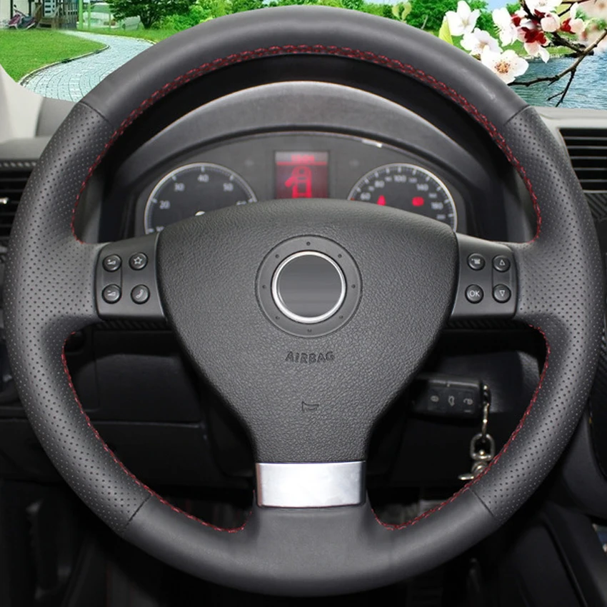 Искусственная кожа черный цвет искусственная для Volkswagen Golf 5 Mk5 VW Passat B6 Jetta Tiguan 2007