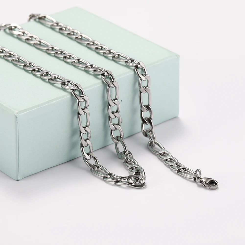 2025 Nouveautés Skyrim Large 60 cm Long Collier Figaro Chaîne Homme Classique En Acier Inoxydable Déclaration 4-8,5 mm D'épaisseur Chaînes Bijoux Cadeau_voghion.com