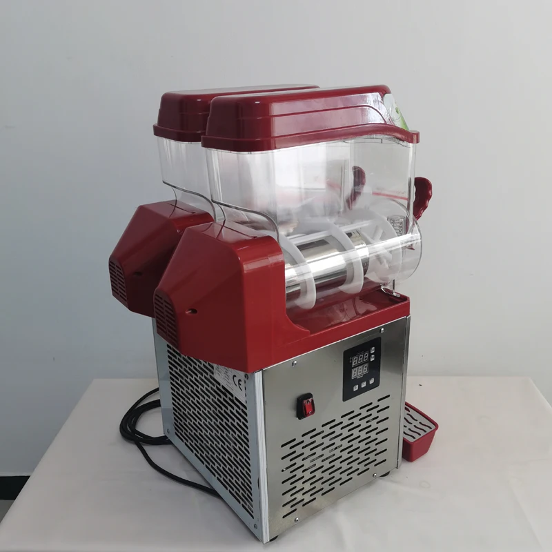 Frozen Drink Slush Machine 2 Cylinder Snow Melting Machine Ice-Cool Juice Dispense Commercial Smoothies Machine - Famidy.com