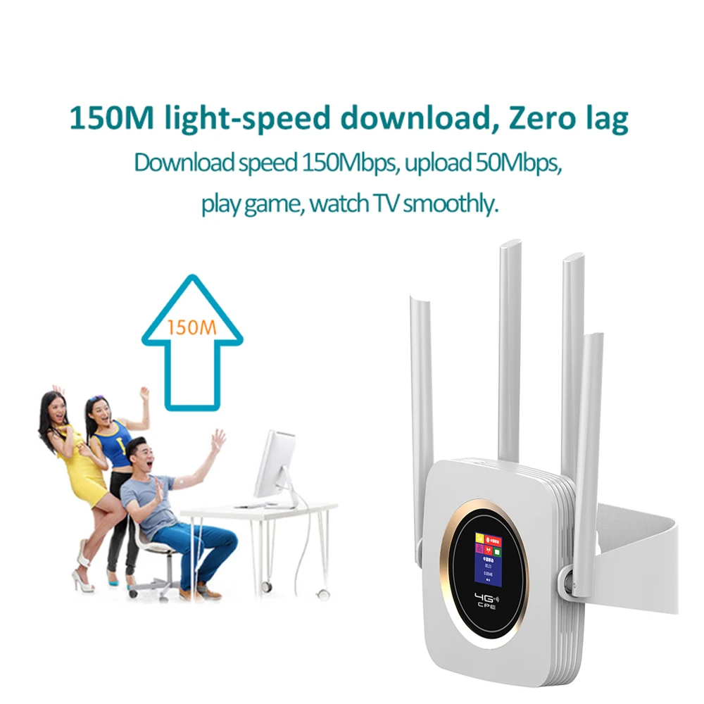 300mbps sem Fio Wifi Roteador Cartão Desbloquear Wi-fi Lte Fdd Tdd Gateway 4 Antenas Modem Boradband Rede Hotspot 4g Sim 3 High Quality Computador e Escritório