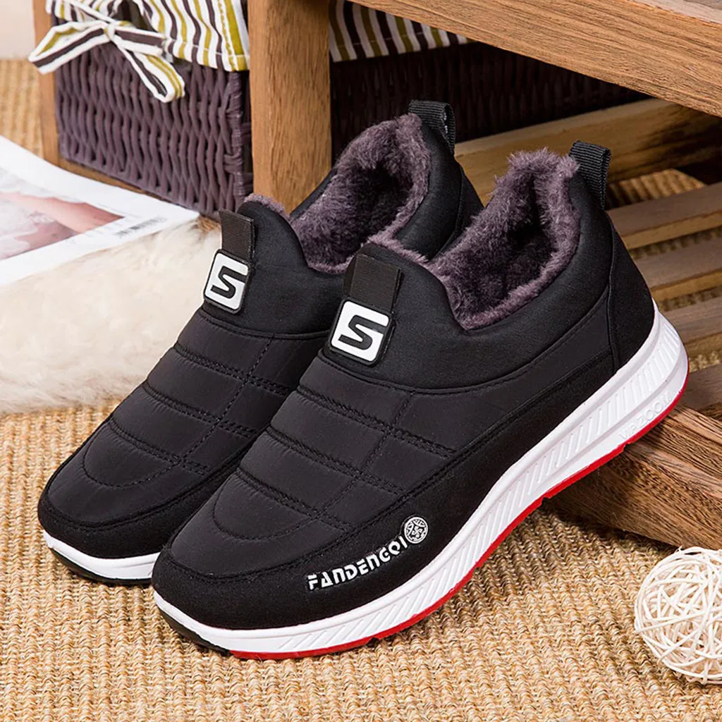 

SAGACE Women Boots Snow Ladies Fashion Winter Warm Slip On Round Toe Thick Short Ankle Waterproof Female Boots Plush Shoes #45