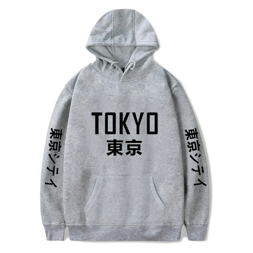 Japan Harajuku Hoodies Tokyo City Printing KidsPullover Cosplay Costume Sweatshirt Boys Girls Autumn Winter Hip Hop Black Hoodie