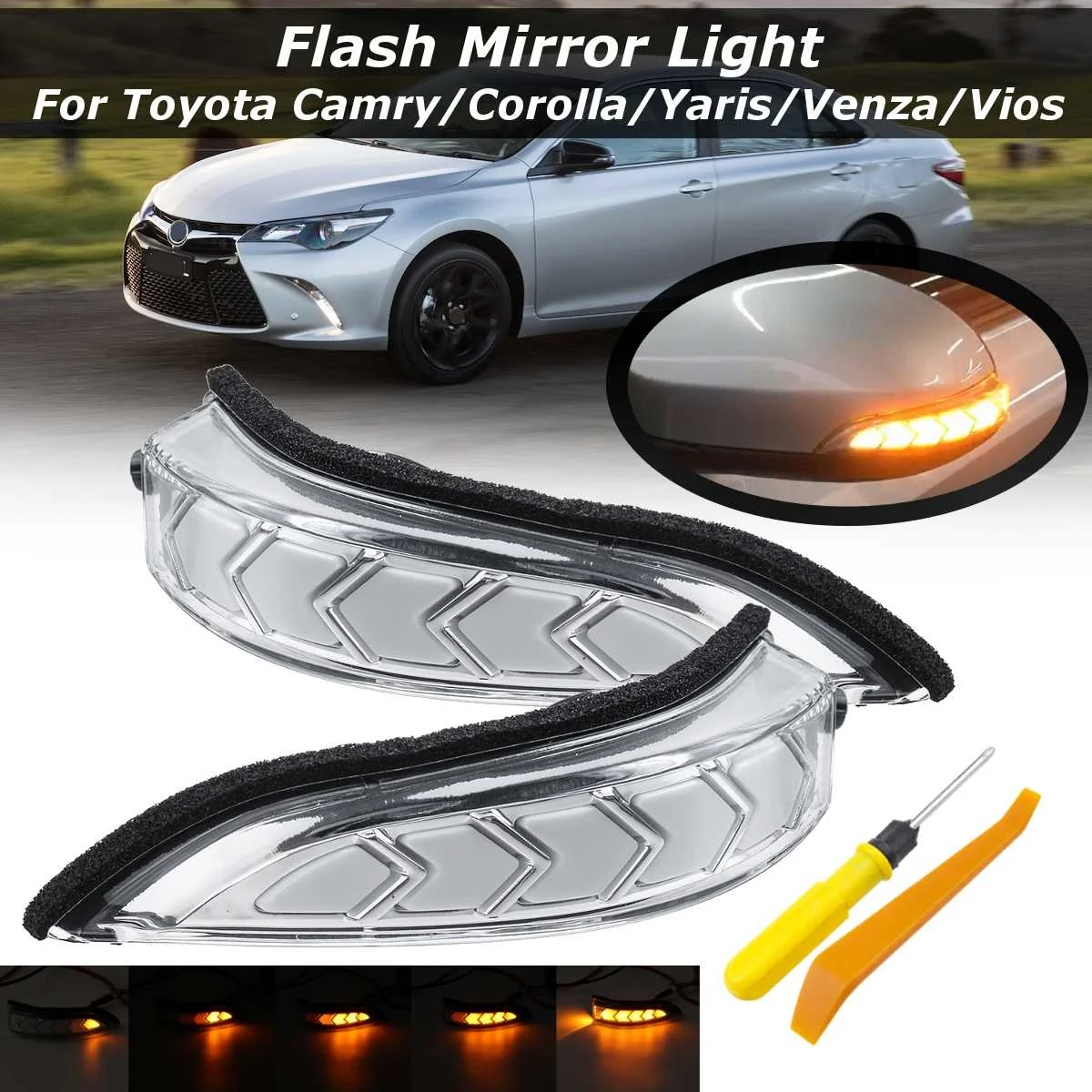 

Led Car Mirror Turn Flow Light Signal Blink for Toyota Camry XV50 Corolla E170 Altis Vios Yaris Prius Rearview Mirror Light Side