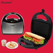 Kbxstart Электрический сэндвич-мейкер в полоску тостер бытовая машина для завтрака гриль из нержавеющей стали 220 В