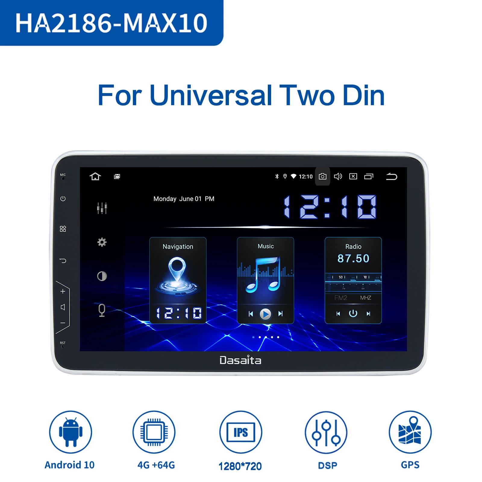 Автомобильный Универсальный мультимедийный плеер 10 2 дюйма Din Android 0 для Nissan Toyota