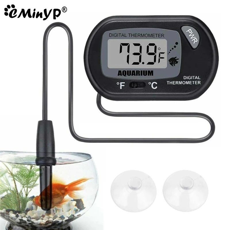 LCD Water Thermometer 2-Pack Digital Aquarium Thermometer - LCD Display For Fish Tanks & Reptile Habitats Reptile Terrarium Temperature Gauge