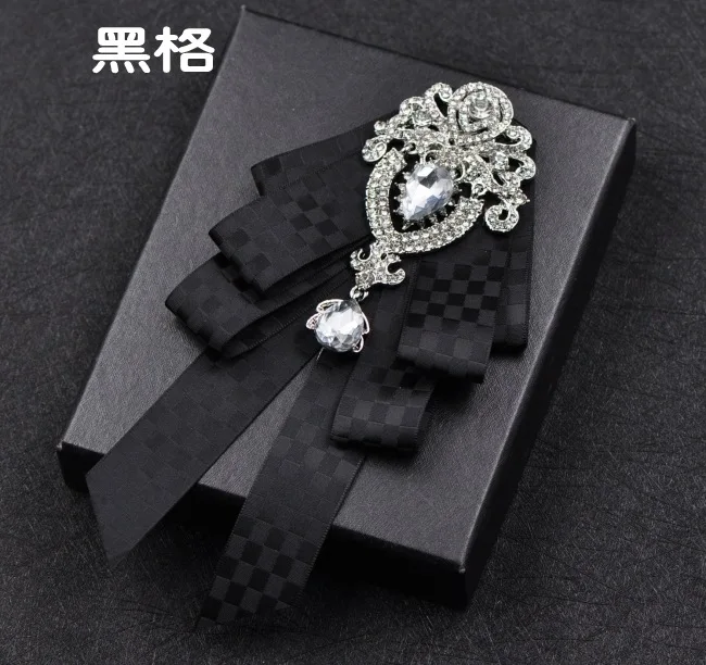 Корейский тренд галстук жениха брошь галстук Лучший Человек Модный кристалл для свадьбы кулон красный галстук-бабочка для мужчин официальная одежда черный галстук-бабочка - Цвет: 33