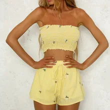 Женские топы для девочек, с принтом, с открытыми плечами, сексуальный жилет, топы на бретелях, шорты, бандажные штаны, модный костюм, наборы, прямая покупка, женский