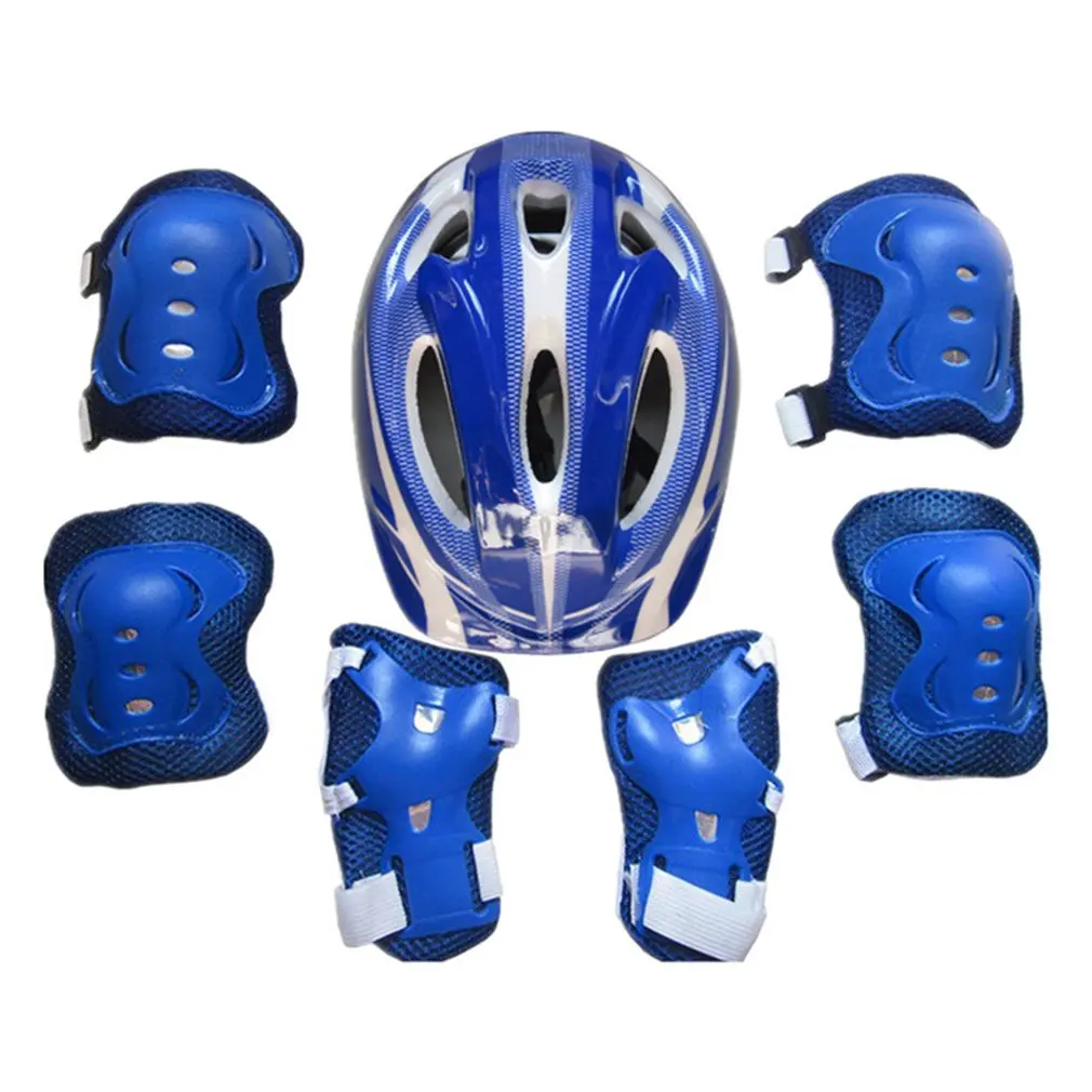 7pcs Kid Child Roller Skating Bike Helmet Knee Wrist Guard Elbow Pad Set Skateboard protector durable