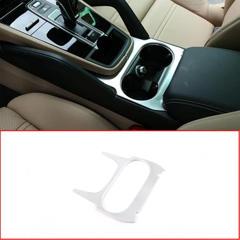 

Matte Silver For Porsche Cayenne 2018 2019 Car Center Console Cup Holder Panel Cover Trim Car Accessories