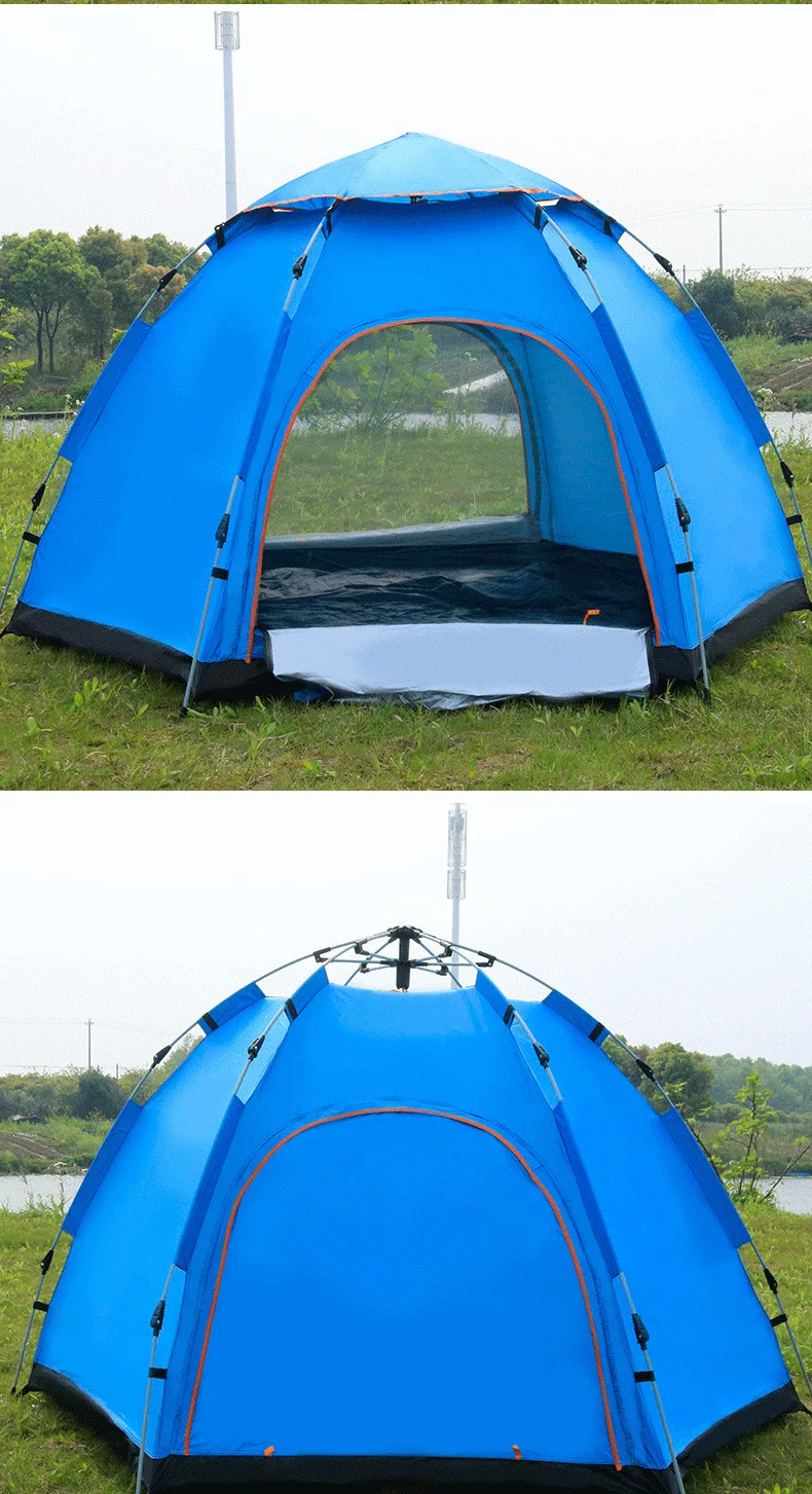 Палатка для отдыха, всплывающая палатка для кемпинга, непромокаемая Весенняя палатка, природная походная палатка, автоматическая непромокаемая палатка для кемпинга, для дикого кемпинга, для семьи - Цвет: Blue