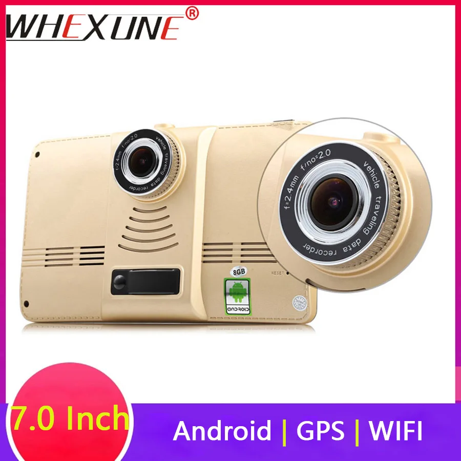 WHEXUNE 7 inch Car DVR GPS Navigation Android tablet pc Bluetooth wifi HD 1080p Camera Recorder Vehicle gps automobile navigator