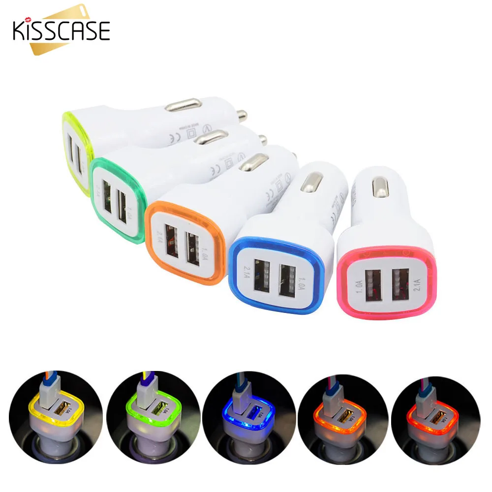 Автомобильное зарядное устройство KISSCASE с двумя USB-разъемами функцией быстрой