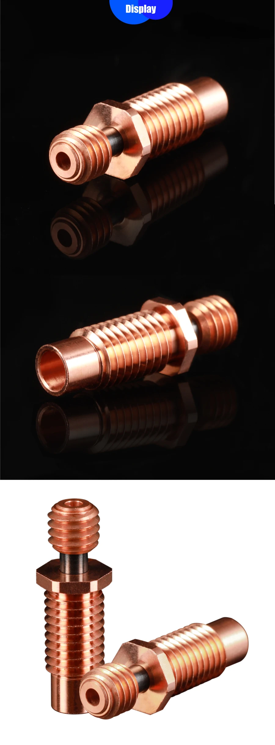 garganta para 1.75mm e3d v6 hotend aquecedor bloco