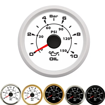

52mm Waterproof Oil Pressure Gauge Pointer Oil Pressure Gauges 0-10Bar Meters 0-75psi LCD for Auto Truck Boat Vessel Yacht RV