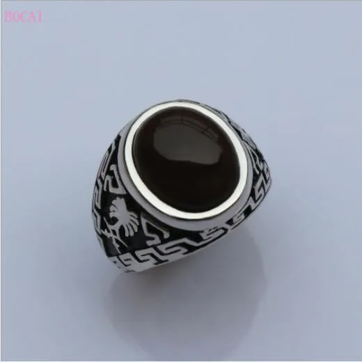 Серебро s925 пробы, мужское кольцо, ретро стиль, простое кольцо, мужское черное кольцо, Средний Восток, мужское кольцо для мужчин
