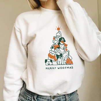 

Merry Woofmas Sweatshirt Women Fashion Christmas Festival Clothing Autumn Streetwear Funny Dog Lover Harajuku Pullover Drop Ship