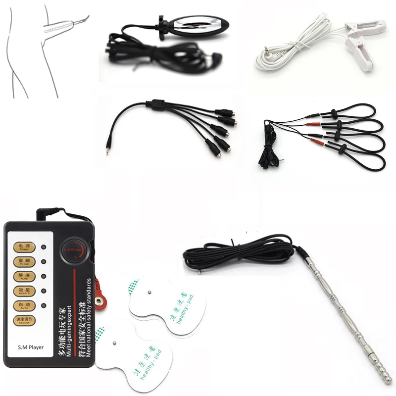 Electric Sex Toys Electric Shock Urethral Penis Plug SM Cock Ring Anal Plug Nipple SClamps Orgasm Masturbation Massage Adult Sex Toys