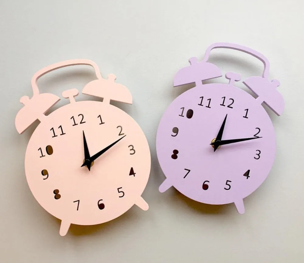 

Nordic Wooden Alarm Clock Shaped Kids Boy Girl Room Bedroom Decor Wall Clock Table Desktop Wall Hanging Ornament Gift 16*22cm