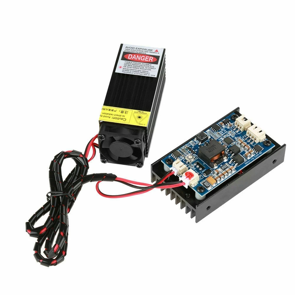 

For Woodworking Machinery Parts Powerful 15W 450nm blue laser module DIY laser head with TTL 450nm Blu-ray Wood Marking Cutting