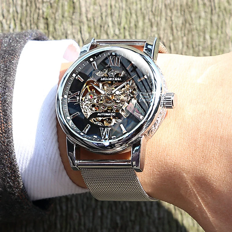 Hot Men's Watches Top Brand Luxury ORKINA Fashion Skeleton Clock Men Sport Watch Automatic Mechanical Watches Montre Homme