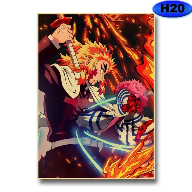 Manga Demon Slayer Kimetsu No Yaiba Tanjirou Nezuko Rengoku Anime Poster  Kraft Paper Vintage Posters Home