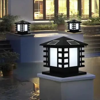 Brelong Solar Dimbare Kolom Hoofd Licht Waterdichte Led Lamp Deur Post Licht Tuin Villa Tuin Licht Zwart