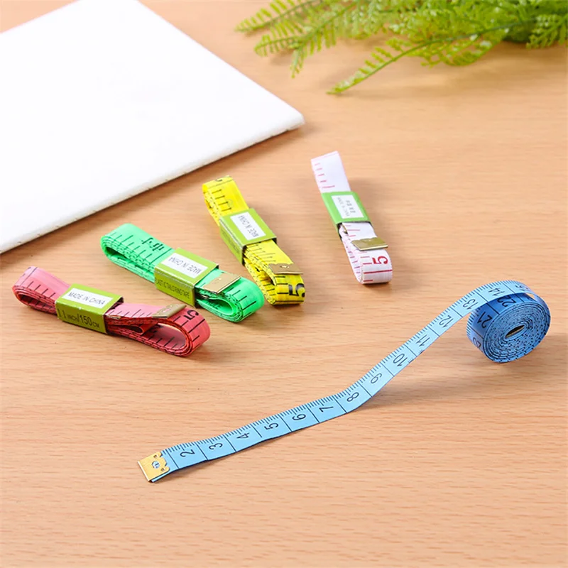 5Pc 1.5M Body Measuring Ruler Cucire Tailor Tape Misura Soft Meter Cucire Nastro Di Misura Doppia Scala Tailor Craft Colore Casuale