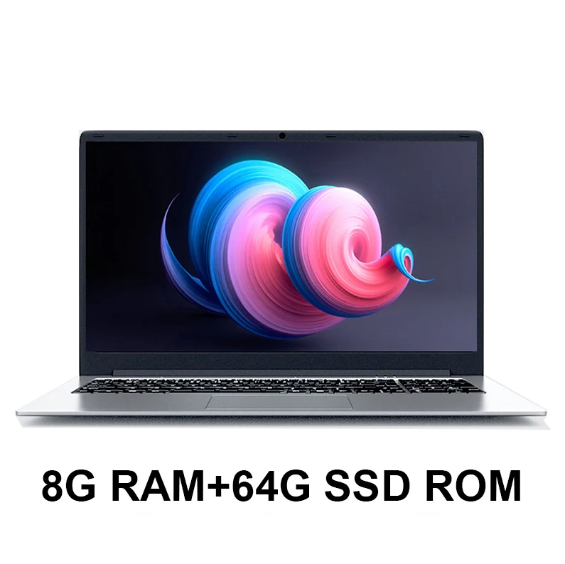 15,6 дюймовый ноутбук 8G ram 1 ТБ 512G 256G 128G SSD rom Ноутбук компьютер J3455 процессор ультрабук четырехъядерный с Win10 OS ms Office - Цвет: Silver-8G-64GB-SSD